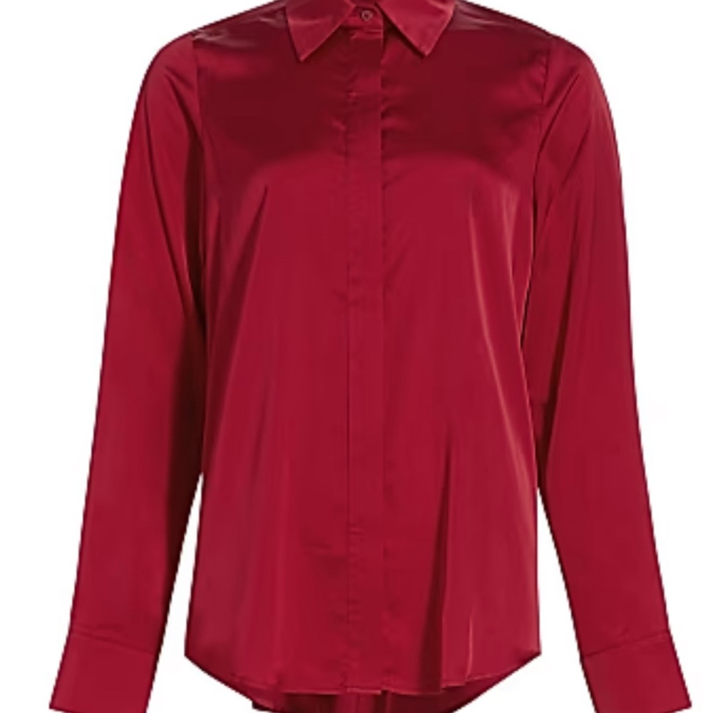 Andrea Iyamah Deep Red Button Down Shirt